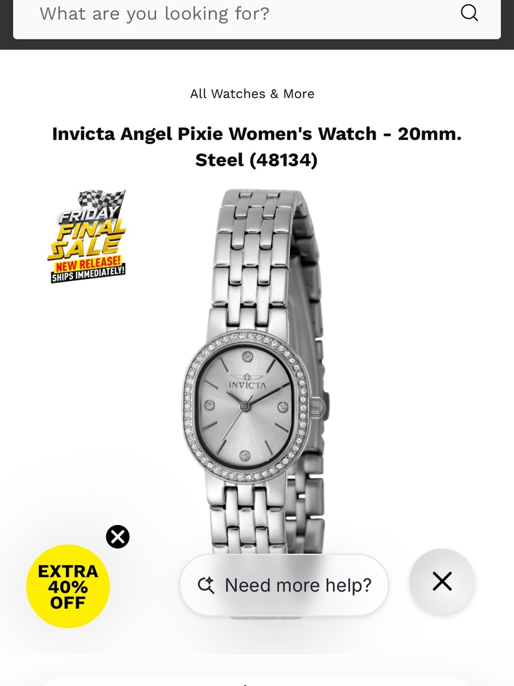 Invicta Angel Pixie Women's Watch - 20mm. Steel (48134)